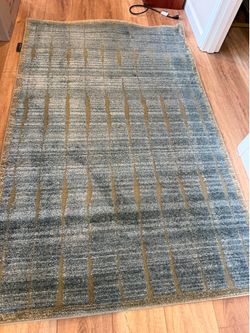 Loloi Chris Loves Julia Calvin Collection CLV-02 Ocean/Olive 3'-6" x 5'-6" Accent Rug Checkered Neutral Soft Living Room Bedroom Carpet