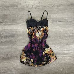90s American Rag Women's Black Butterfly Sundress