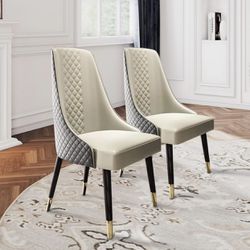 Dining Chairs, Set of 2 Mid-Century Upholstered Dining Chairs