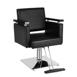 Hydraulic 360-Degree Swivel Hair Stylist Salon Chair，Black