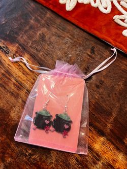 Witch Cauldron Dangle Earrings Halloween