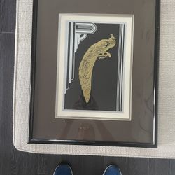 Vintage Art Deco Peacock Silkscreen 