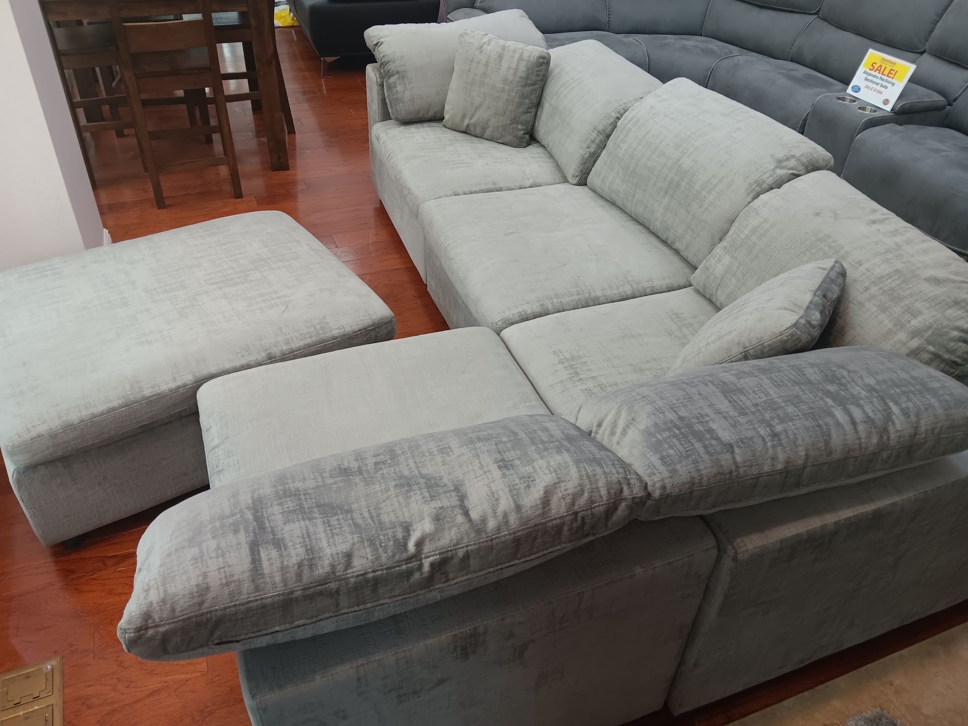*Warehouse Blowout Weekend!!!*---Floating Lima Fabric Sectional Sofas W/Ottoman---Limited Stock!!!*---$10 Down Financing/DeliveryðŸ¤