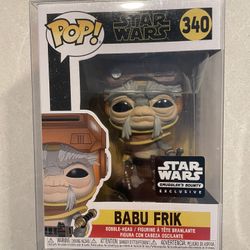 Babu Frik Funko Pop *MINT* Smugglers Bounty Exclusive Star Wars 340 with protector Amazon Luke Anakin Rise Skywalker Droid