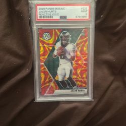 2020 Mosaic Jalen Hurts Reactive Gold Rookie!! Psa 9!
