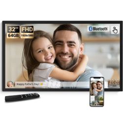 ☆ BSIMB 32 Inch Large Digital Picture Frame, Touchscreen 64GB 1920x1080 FHD WiFi Photo Frame Electronic Display Wall Mount Include, Share Pictures/Vid