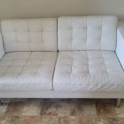 White Leather 2 Seater Couch