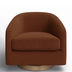 Allmodern Bennet Upholstered Swivel Barrel Chair 