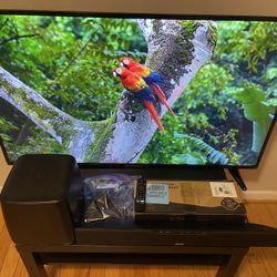 3 ITEM BUNDLE DEAL Includes; 55” Insignia 4K Smart Fire TV, Polk Soundbar/Sub, & New Mount