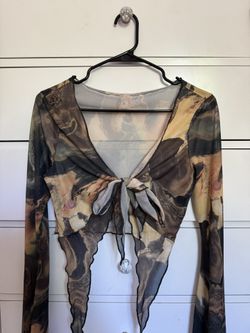 Sheer Marbled Style Top | M
