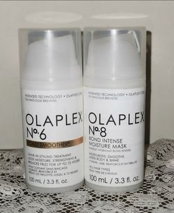 X2 NEW SALON PROFESSIONAL OLAPLEX NO 8 BOND INTENSE MOISTURE MASK & NO 6 BOND SMOOTHER HAIR CARE 100ml 3.3oz SET