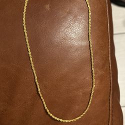 18” Gold Plated Rope Necklace 