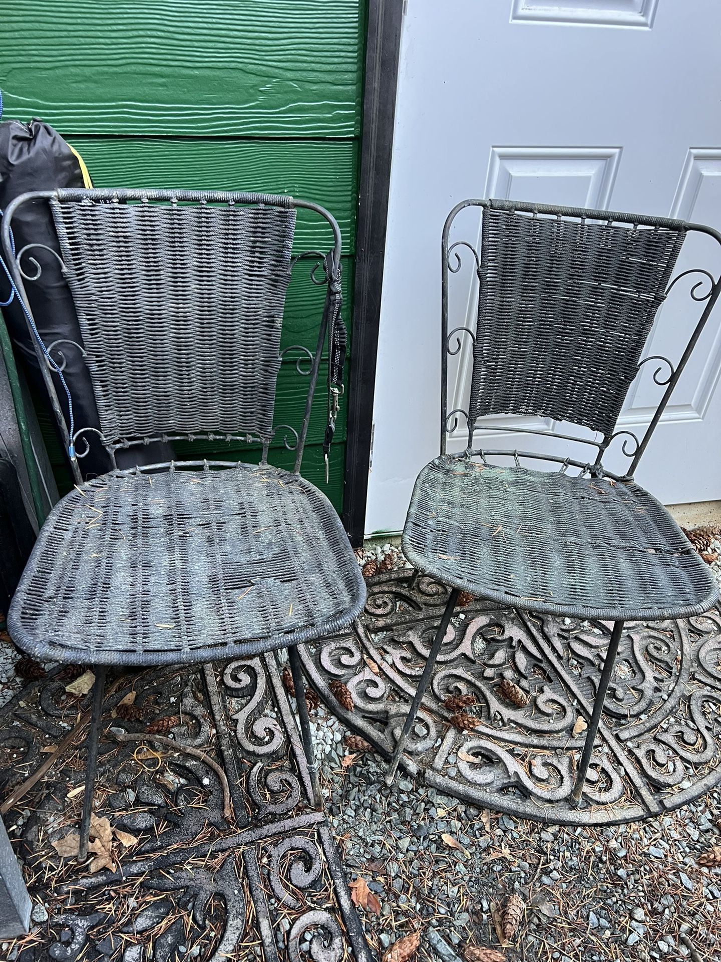 Pair Of Wrought Iron Chairs