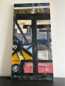 Large Abstract Oil Painting 48”x24”x2”