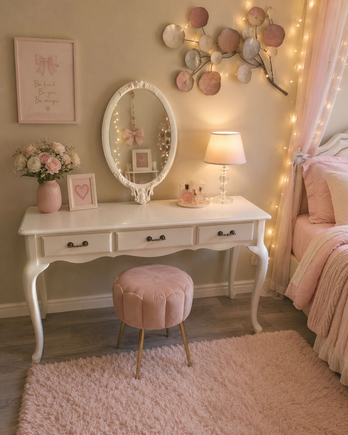 Vanity with mirror