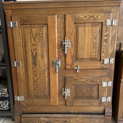 Antique Oak Icebox - Priced To Sell