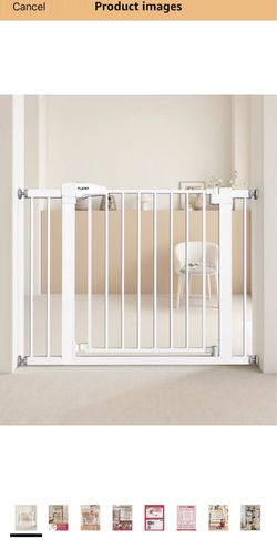 Baby Gate for Stairs, 29.5-40.5" Dog Gate for Doorways, Walk Thru Auto Close Metal Child Gate