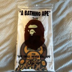  Bape Men's T-Shirt Brown Camo Milo on Ape Head Tee 