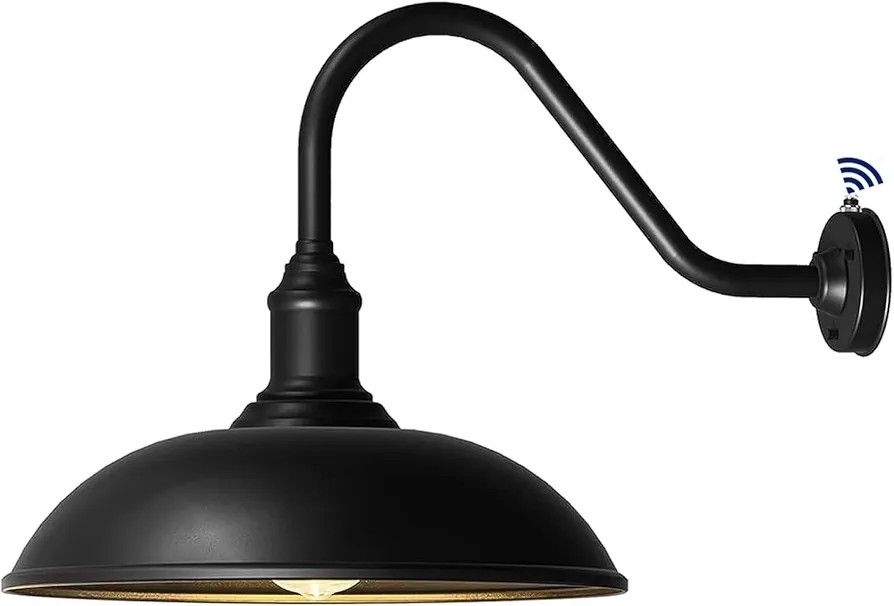 18in Dusk to Dawn Outdoor Barn Lights, Classic Gooseneck Light Up The Night, Suitable for Porch, Farmhouse, Garage Lighting