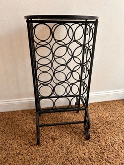 Metal Wine rack with glass top