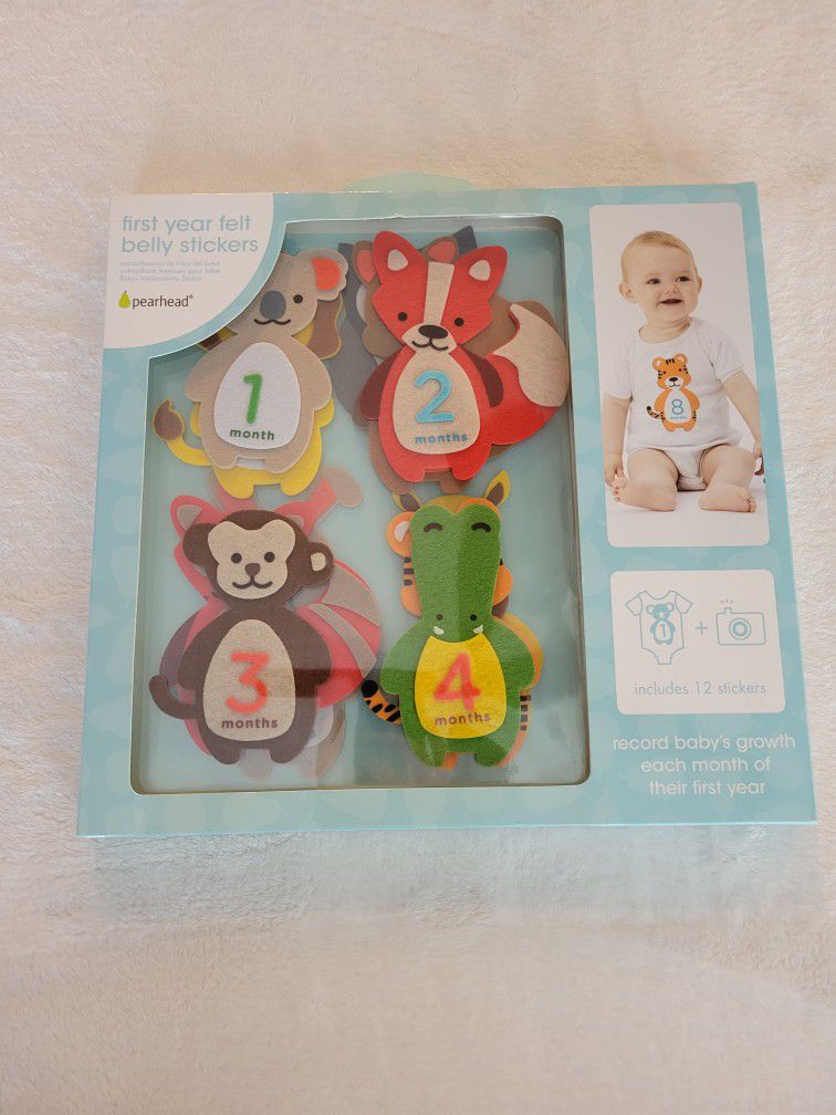 Cute Animal Felt Monthly Belly Stickers