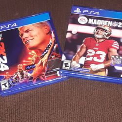 Madden NFL 25/ WWE 2K24 PS4 Game Bundle 