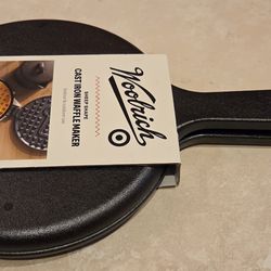 NEW Woolrich Cast Iron Waffle Maker - Sheep Shape - Stovetop Indoor Outdoor Campfire