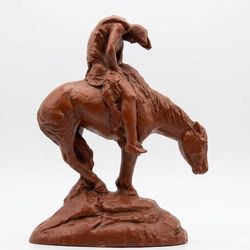 Red Mill Mfg End Of The Trail Sculpture Statue Indian On Horse 10"X 8" Inches Nice ! 