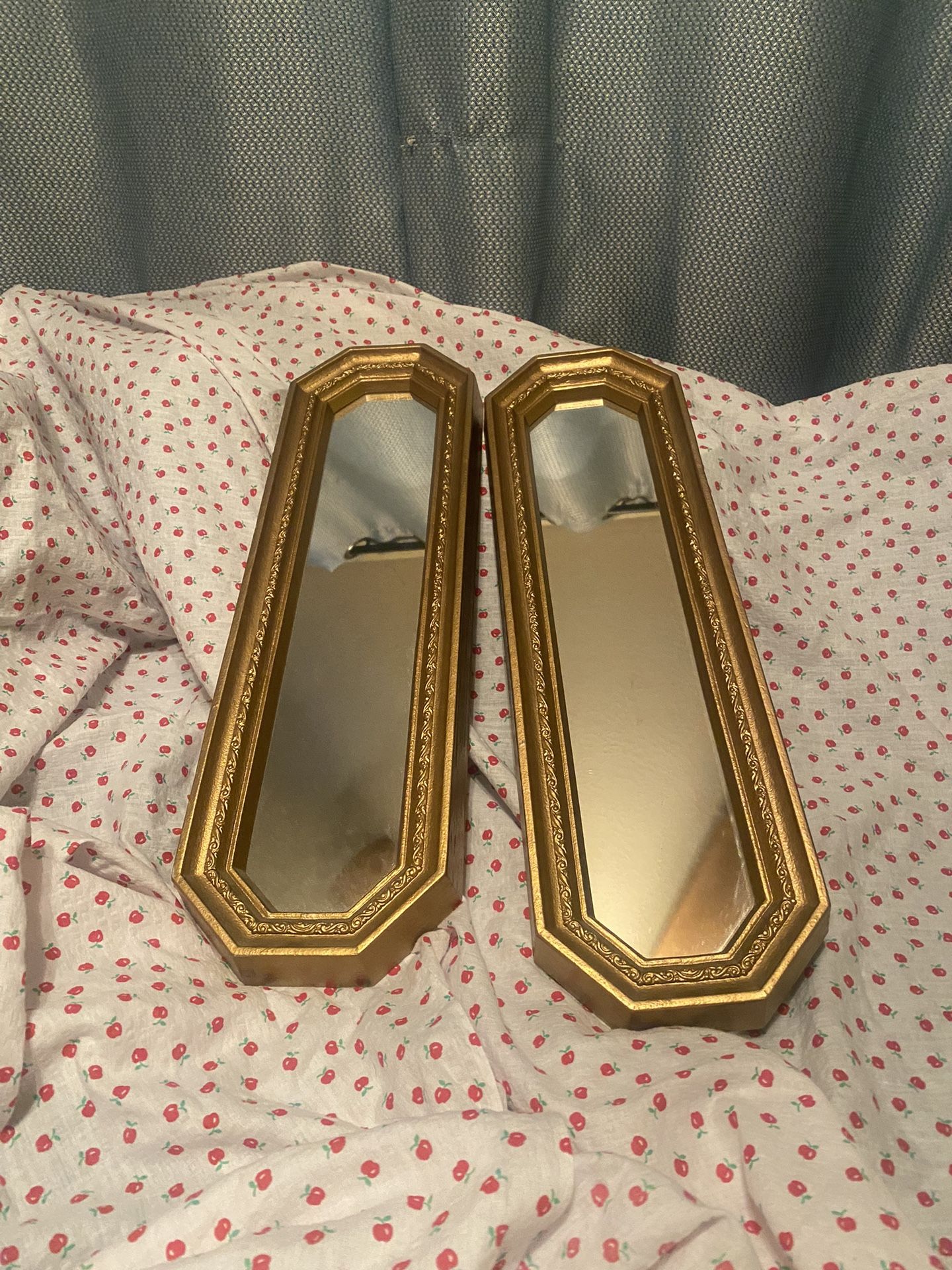 Vintage Homco/home Interiors Gold Mirrors Set Of 2