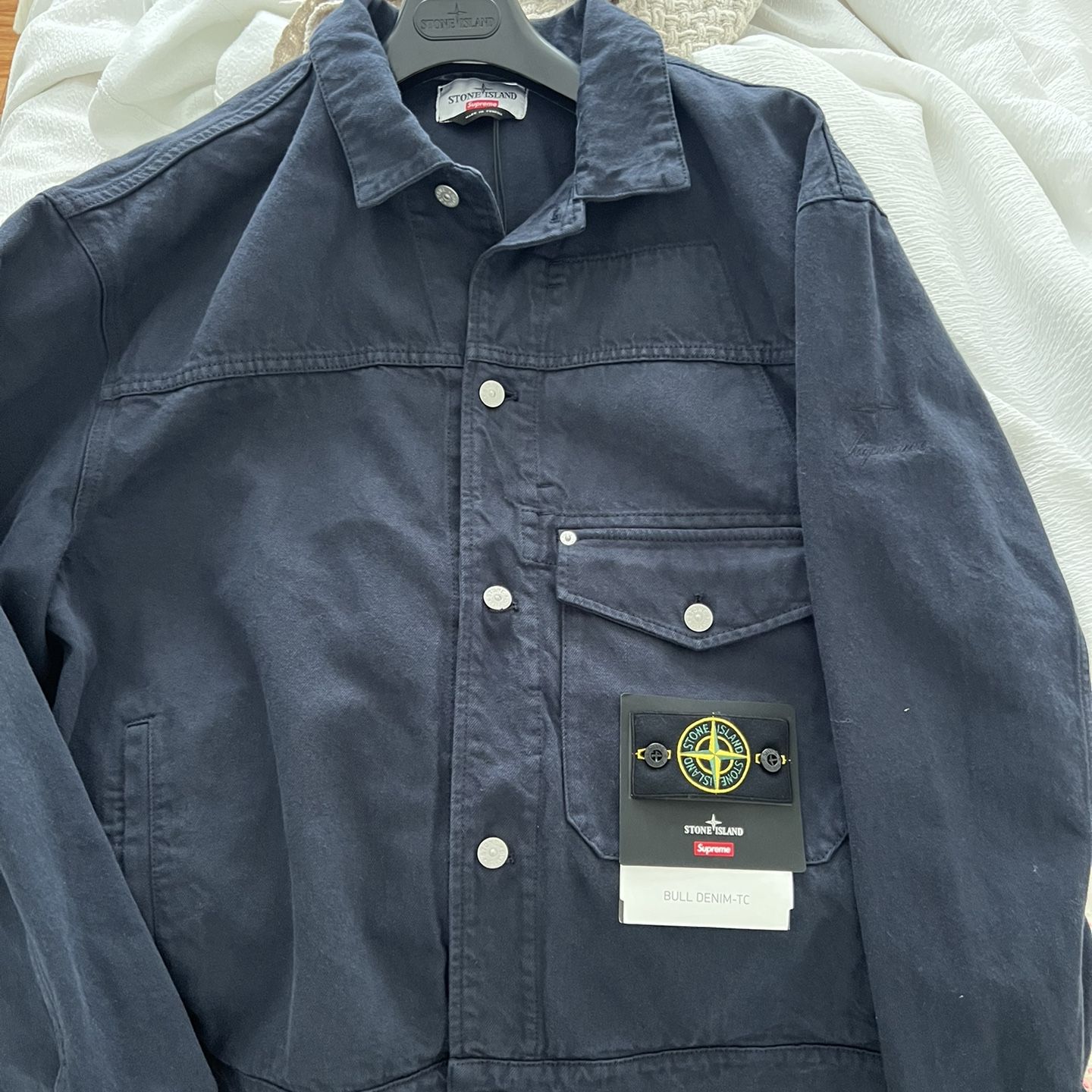 Supreme Stone Island Denim Trucker Jacket Navy (Size XL) for Supreme Stone Island Denim Trucker Jacket Navy (Size XL) for