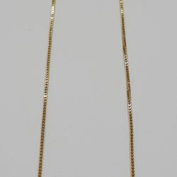 Solid Yellow Gold 14k Box Link Necklace 