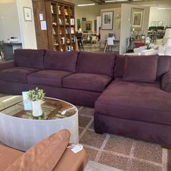 Burgundy, Two-Piece Sectional Sofa With Chaise