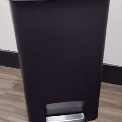 Step-On Trash Can Black - Brightroom™: 13 Gallon Indoor Kitchen Garbage Can, Spot Clean, 25.6" Height
