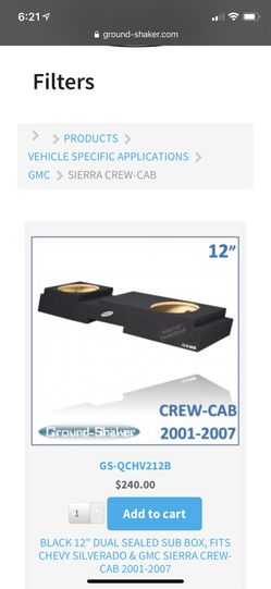 Ground Shaker Sub Box For 2 - 12s’