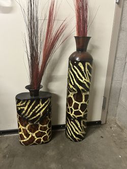 Decorative Vases with Abstract Design