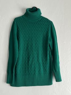 KAREN SCOTT Pullover Turtleneck Karen Scott Green Solid Sweater for Women
