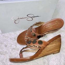 Jessica Simpson Leather Summer Sandals 