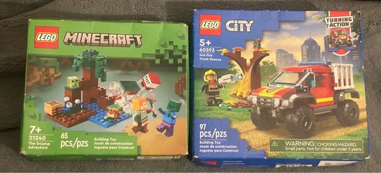 Brand New Official LEGO Minecraft & LEGO City Building Sets – 2 Set Bundle  📦 Description  Brand new Official LEGO Minecraft & LEGO City sets! Both a