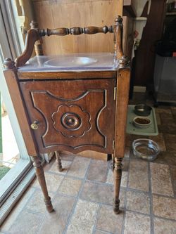 Antique Copper Lined Smoking Stand Humidor