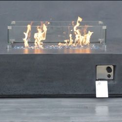 New Outdoor Concrete Fire Pit Heater Patio Furniture Propane / Natural Gas