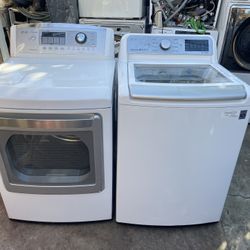 Lg Top load  Washer and gas dryer Excellent working condition W27 D31 Washer 5.0 cu ft Dryer 7.3 cu ft 3 months warranty parts and labor only I can ac