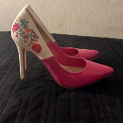 Cklass Pink Embroidered Heels