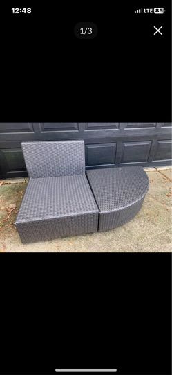 Wicker Chair with Side Table