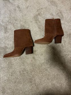 Brown Suede Fold-Over Ankle Boots -Jessica Simpson brand