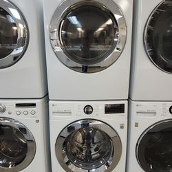 LG Front Loading Washer And Stackable Gas Dryer Set 