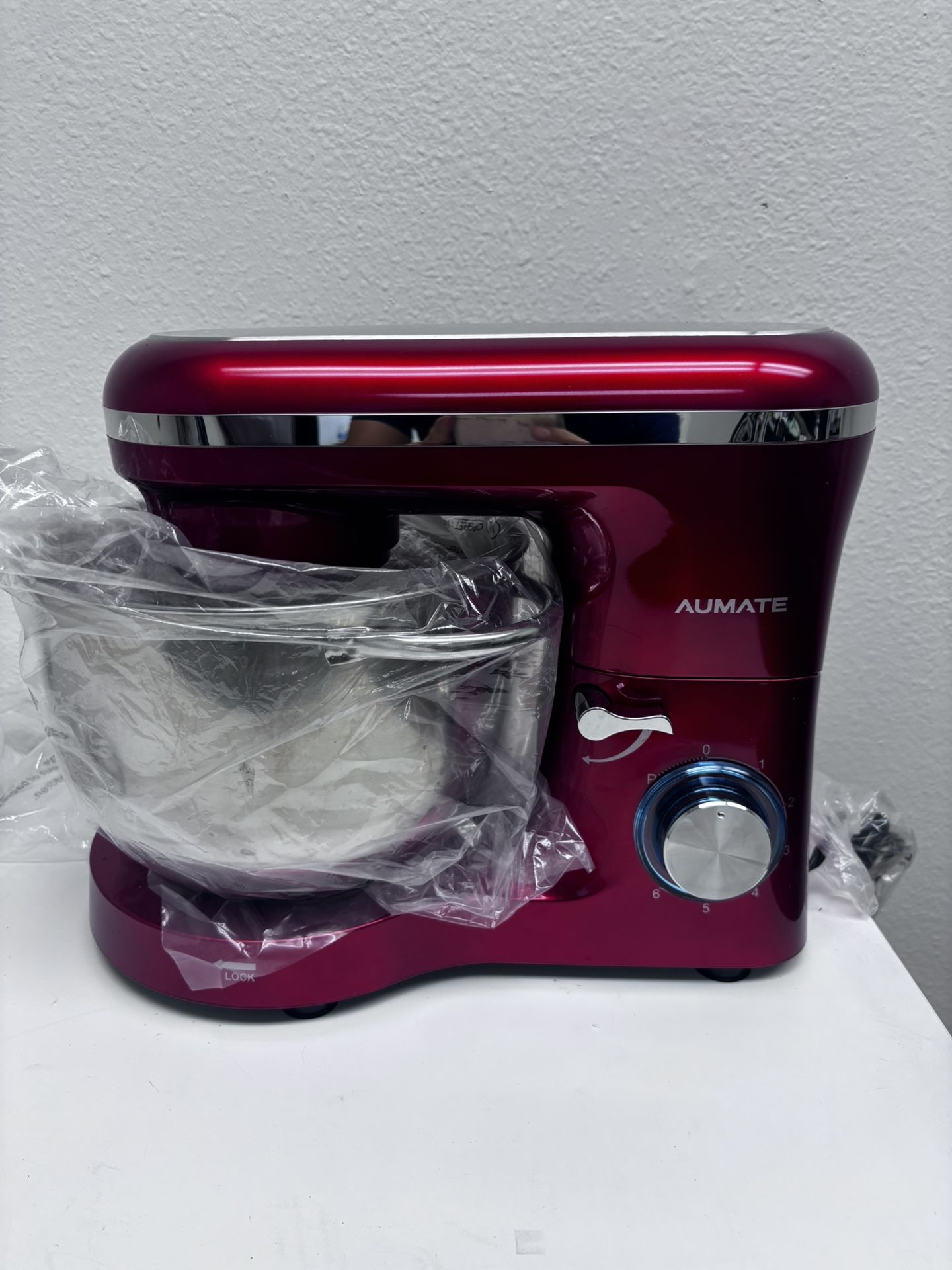 Aucma Stand Mixer,6.5-QT 660W 6-Speed Tilt-Head Food Mixer, Kitchen Electric Mixer with Dough Hook, Wire Whip & Beater (6.5QT