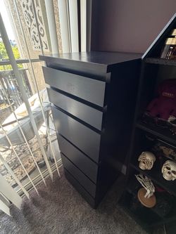 Black 6-Drawer Tall Dresser