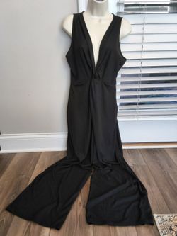 Rolla Coster Women's Palazzo Jumpsuit - Black - XL – Wide-leg Twist Front
