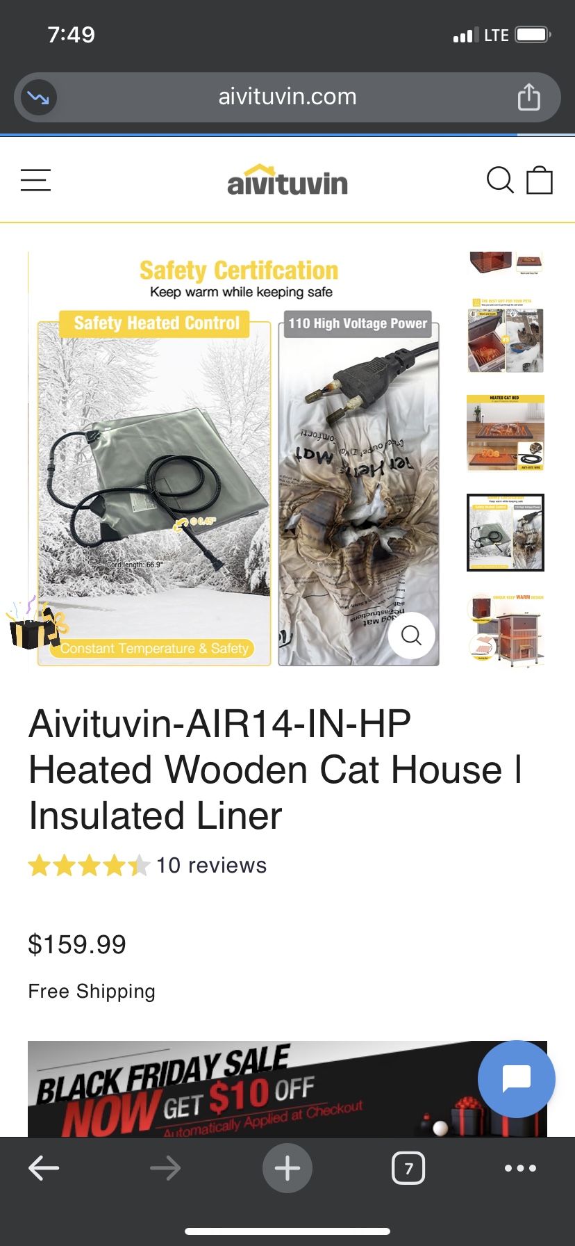 Kitty Mini Hotel Nice Cage For Cats With Heat Pad 