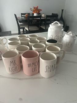 Rae Dunn mugs and plates